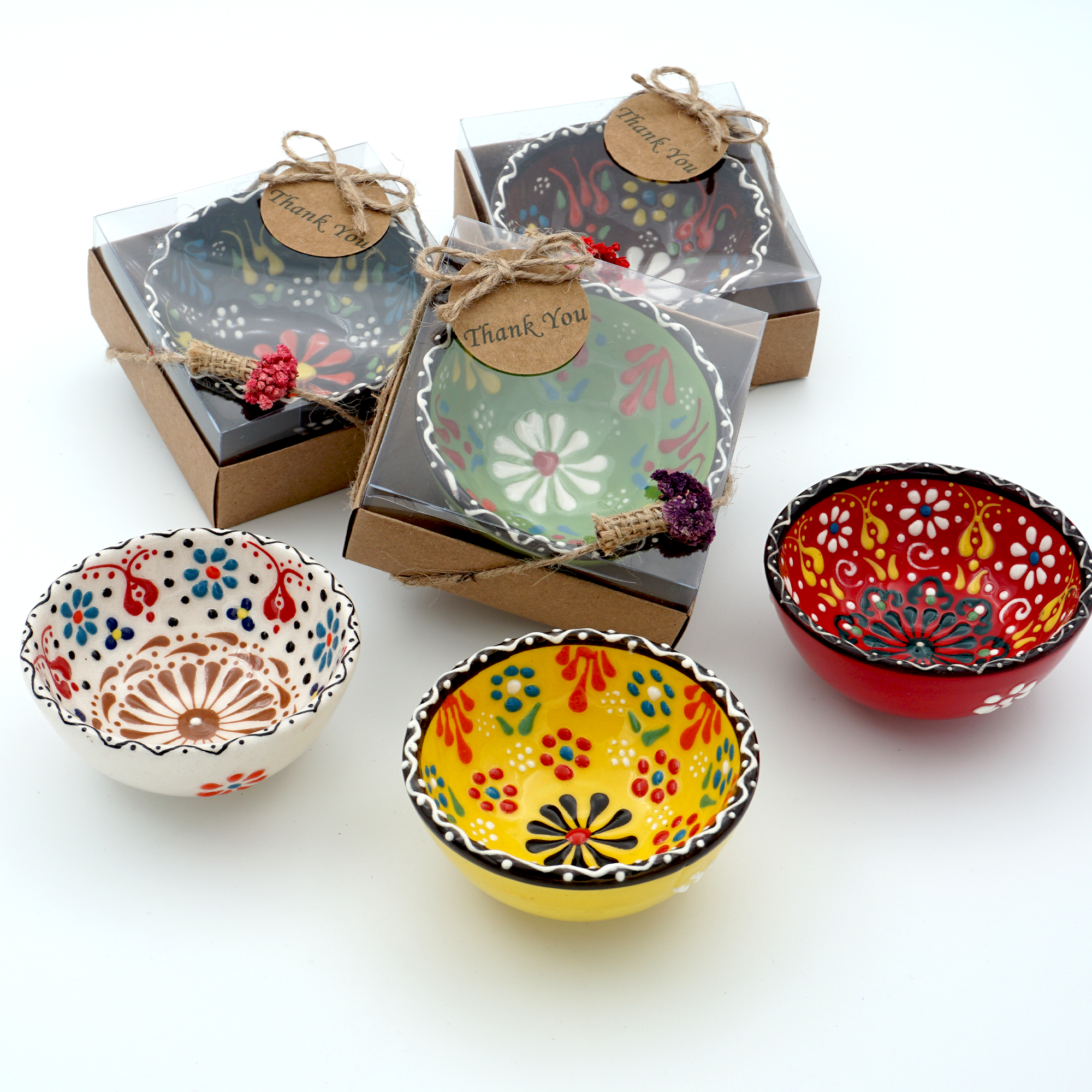 Wedding favours bulk ceramic mexican style bowls 3.14 inches
