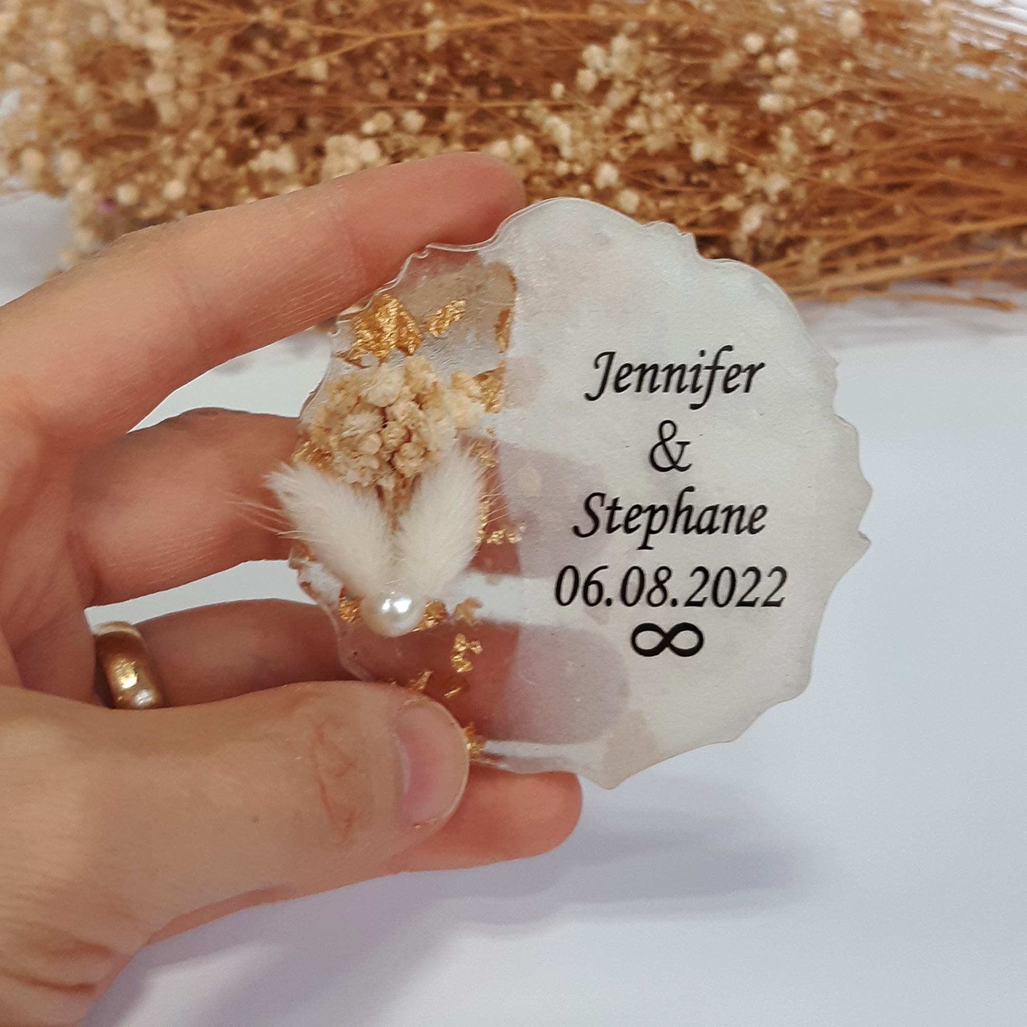 Wedding favours bulk Epoxi fridge magnet with box for Bridal Shower