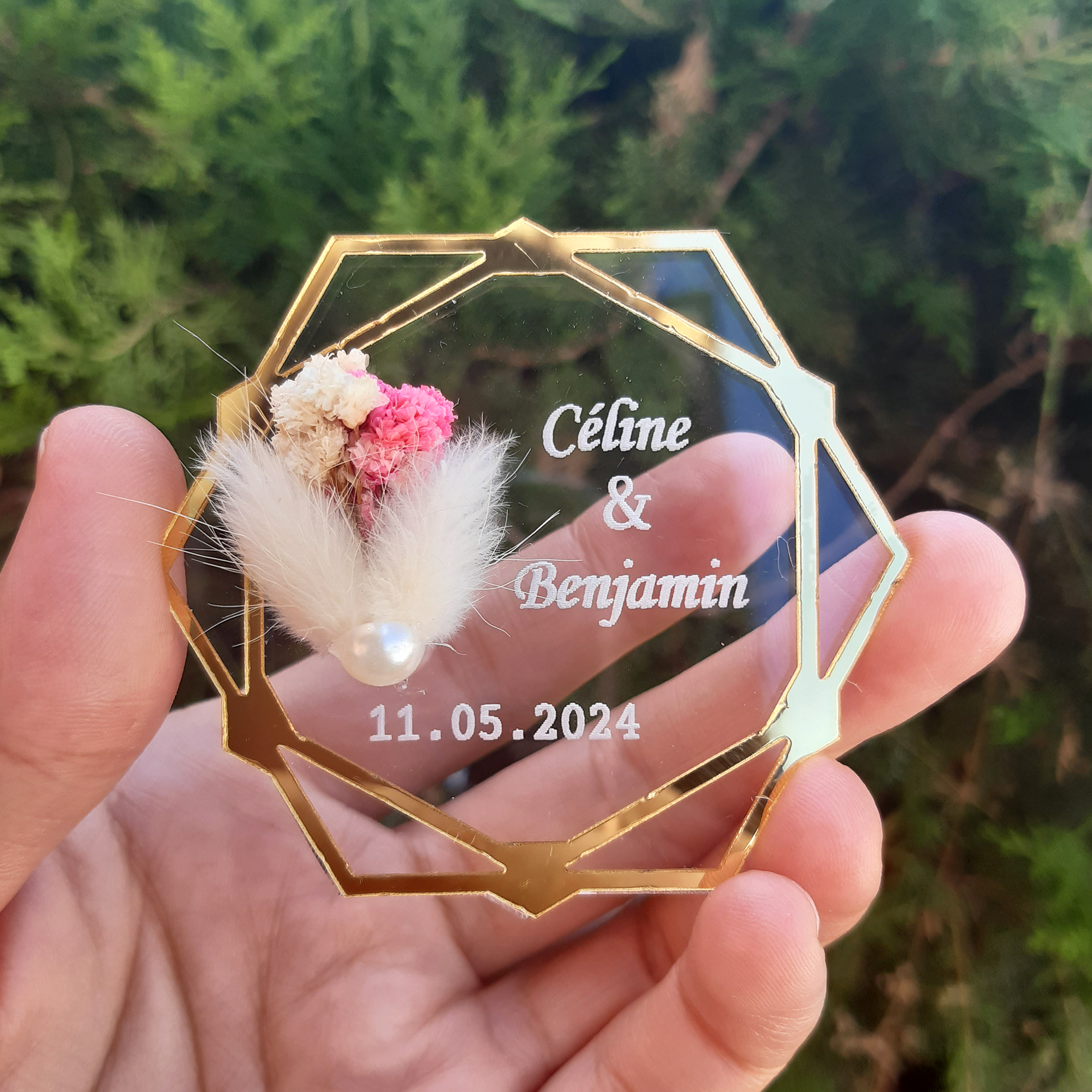 Wedding favours bulk Acrylic fridge magnet for Bridal Shower, Baby Party