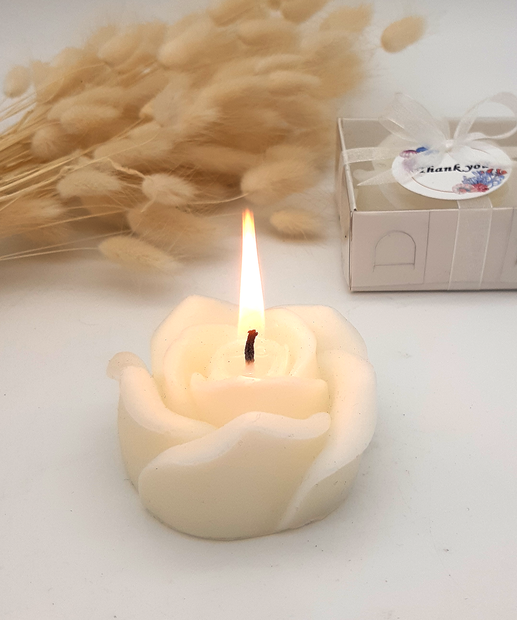 wedding favours candle rose shaped gifts for party, baby shower, bridal shower, baptism