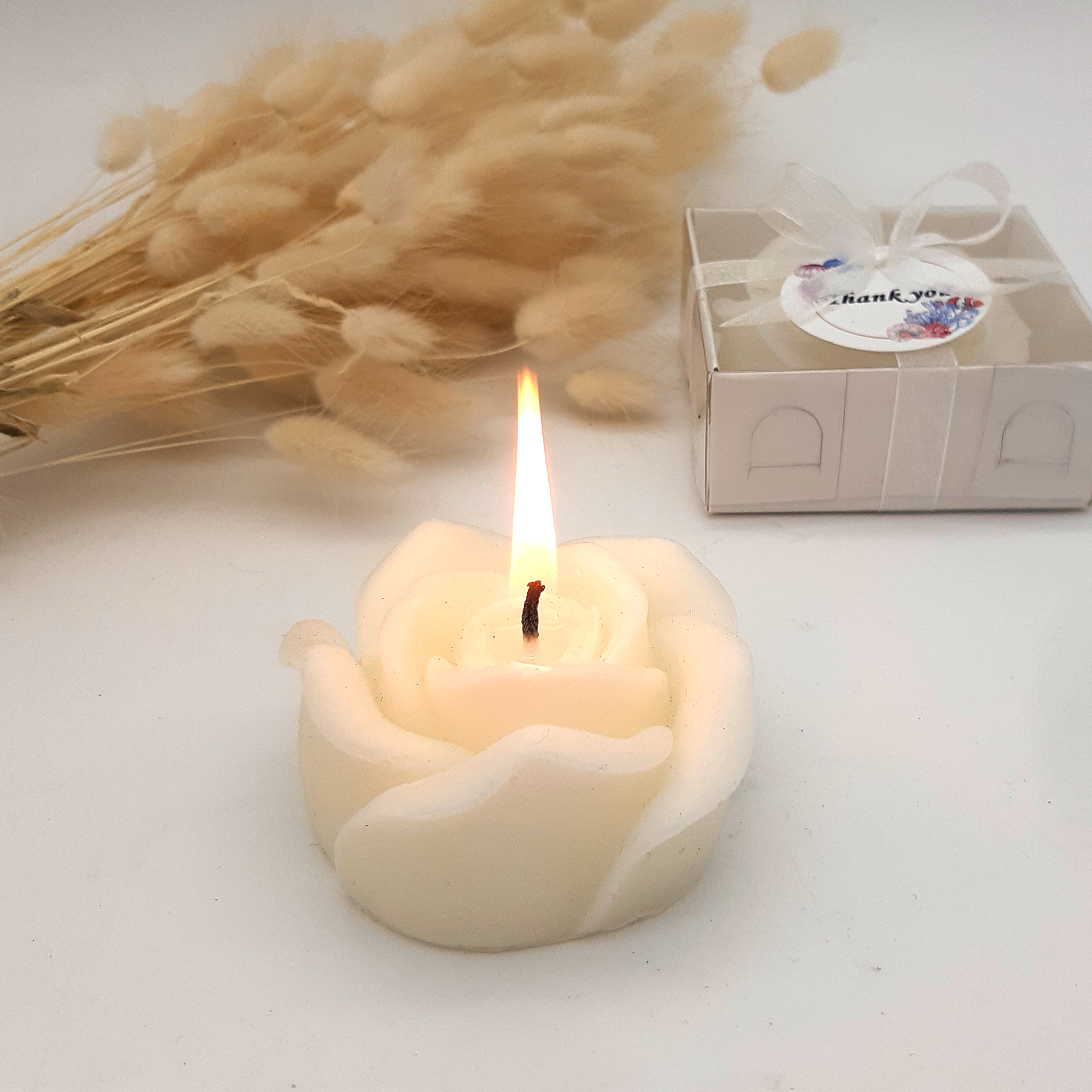 wedding favours candle rose shaped gifts for party, baby shower, bridal shower, baptism