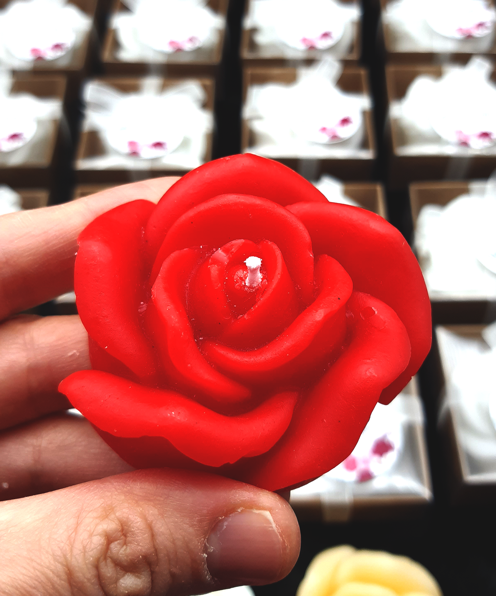 wedding favours candle rose shaped gifts for party, baby shower, bridal shower, baptism