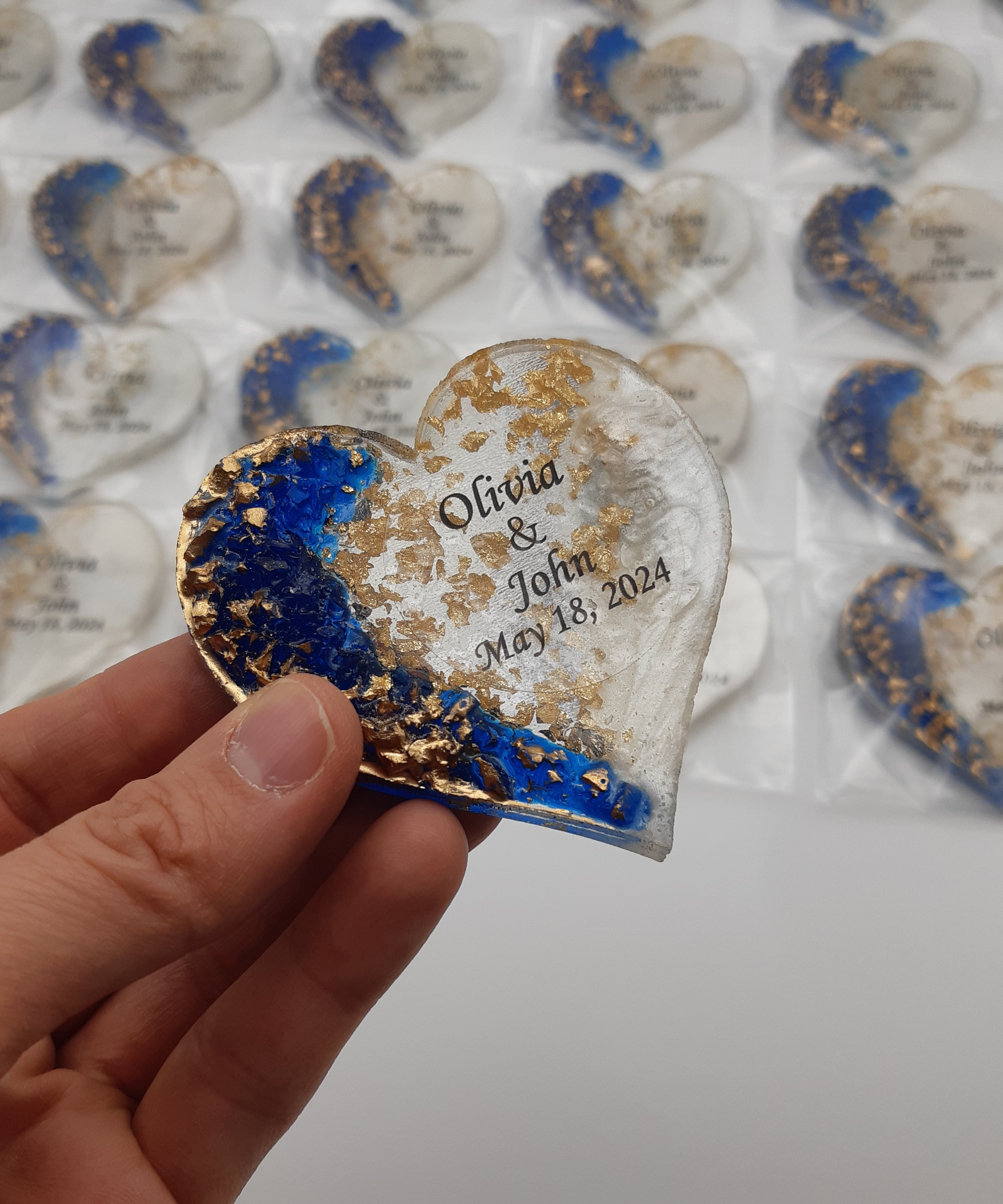 Wedding favours bulk Epoxi fridge magnets with box for Guest