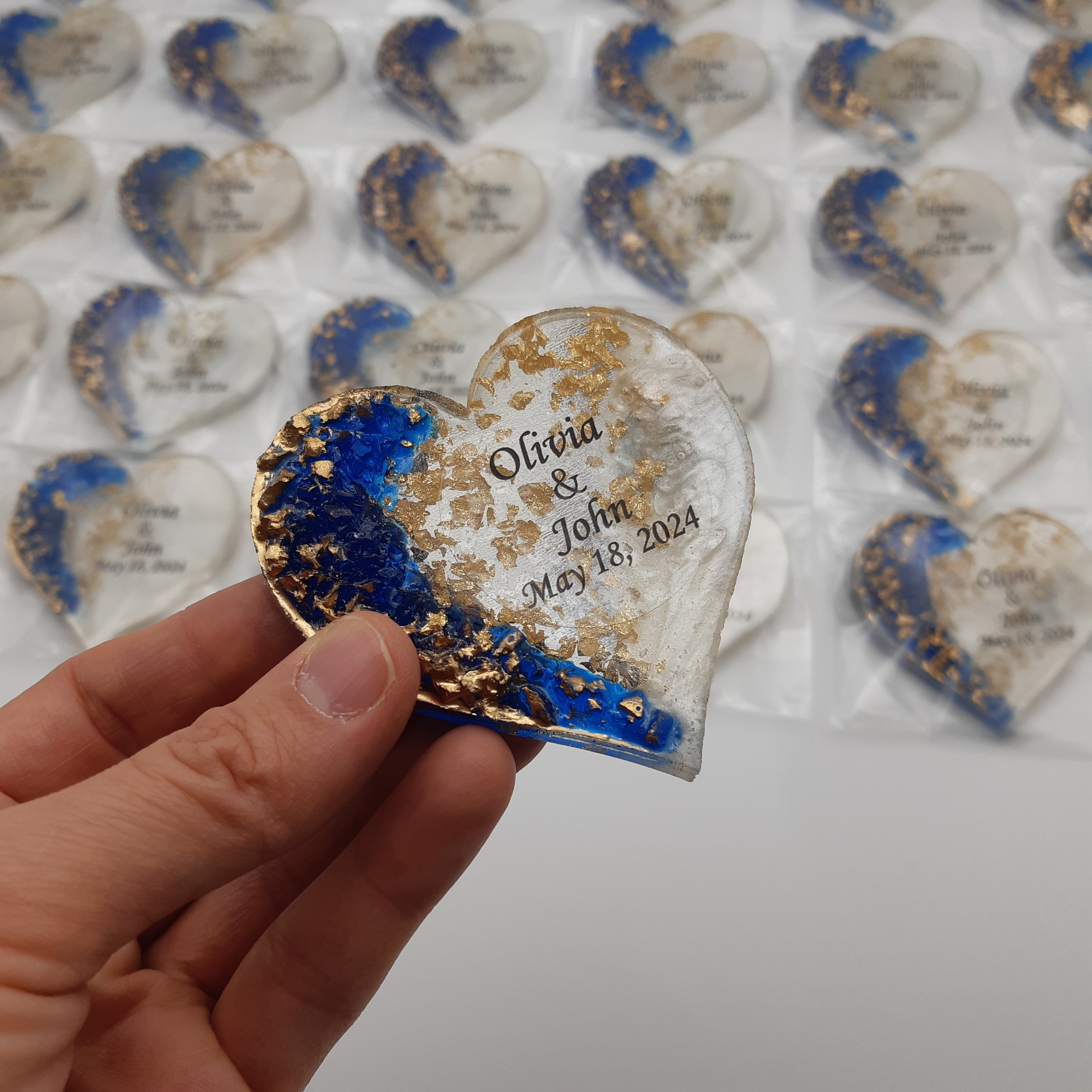 Wedding favours bulk Epoxi fridge magnets with box for Guest