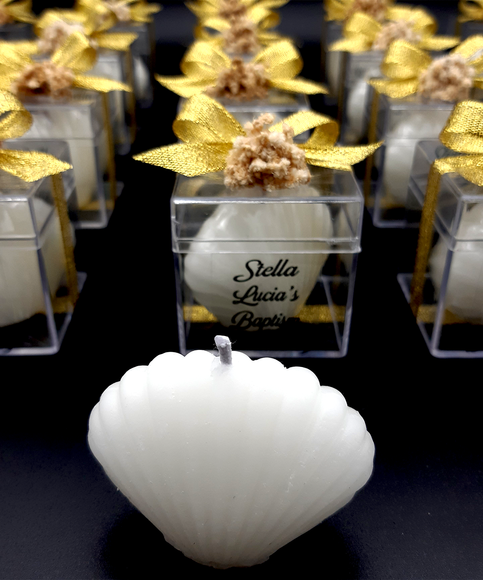 wedding favours for Guest, Candle Sea shell part gifts for baptism, bridal shower, christining