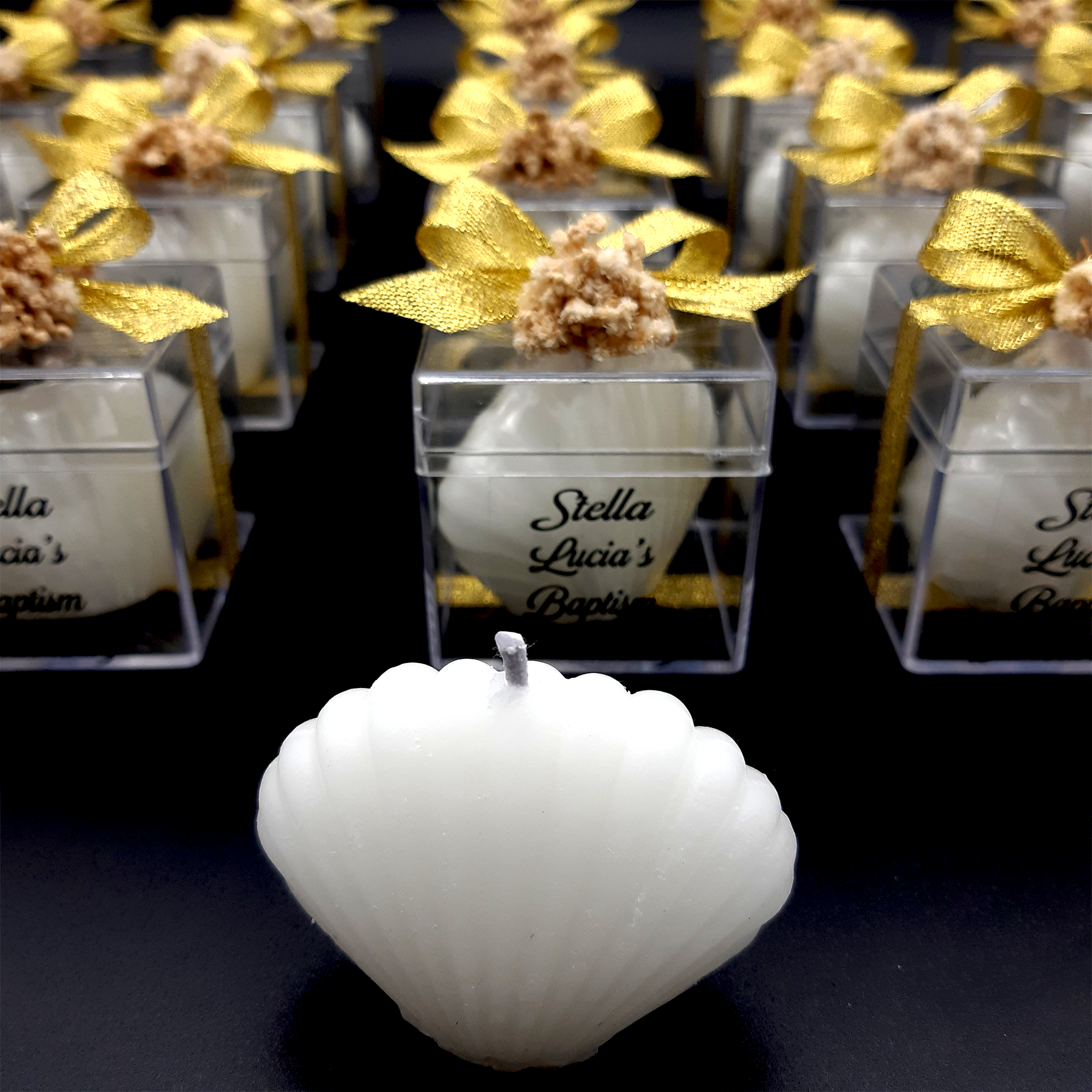 wedding favours for Guest, Candle Sea shell part gifts for baptism, bridal shower, christining