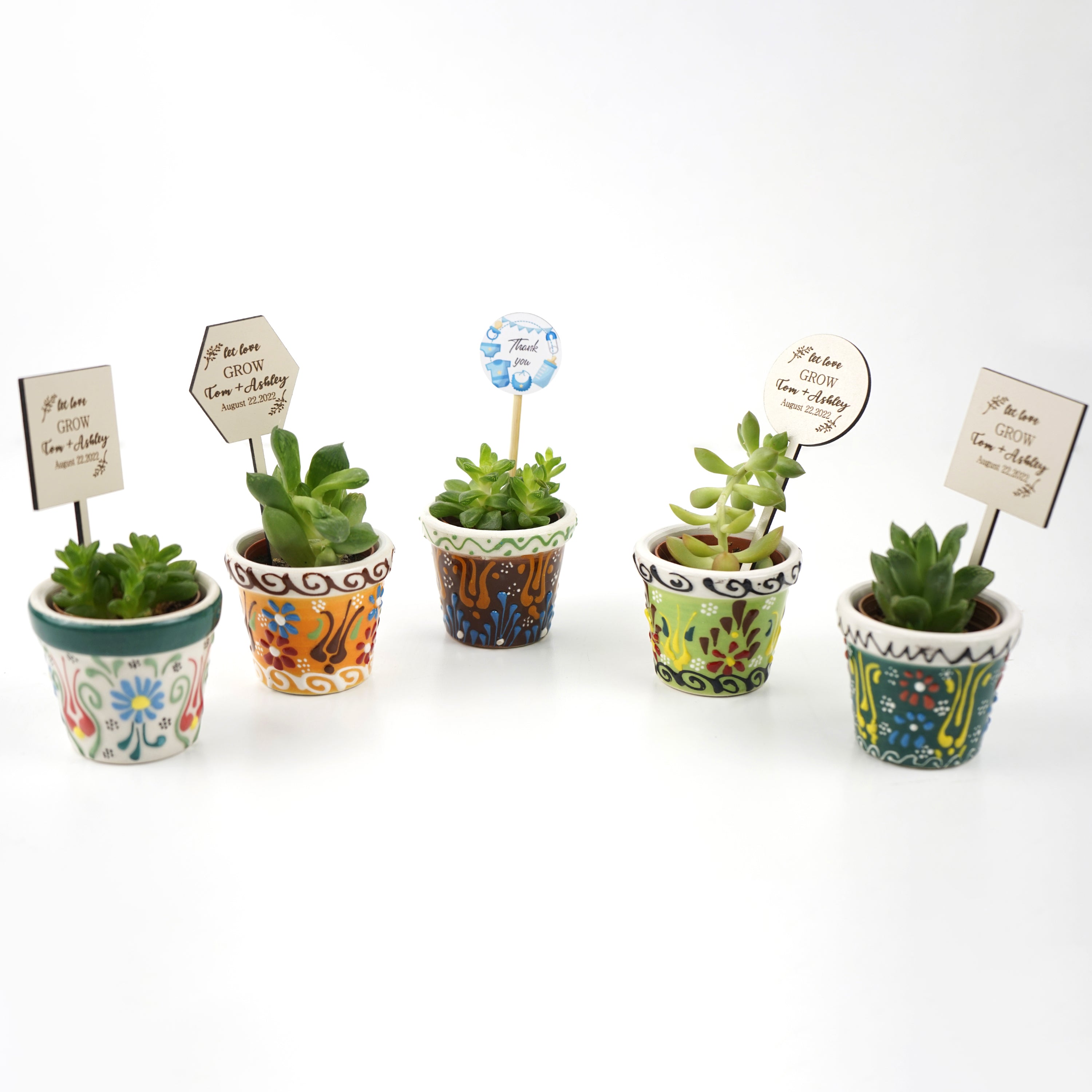 Wedding favours Ceramic Succulent Pots for Bridal Shower gifts Guest bulk