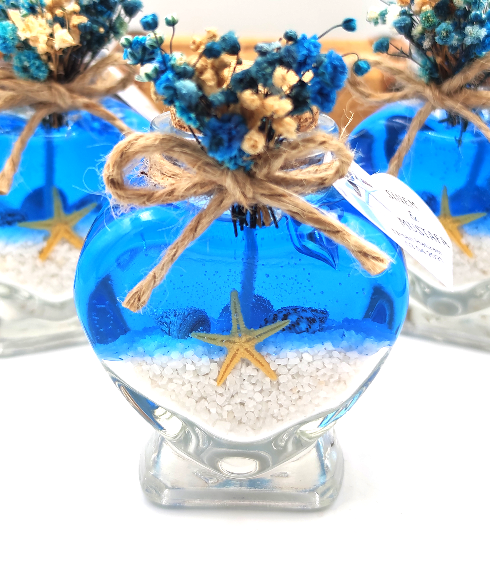 Wedding favours bulk Candle Gel in Heart Glass for Bridal shower Guest