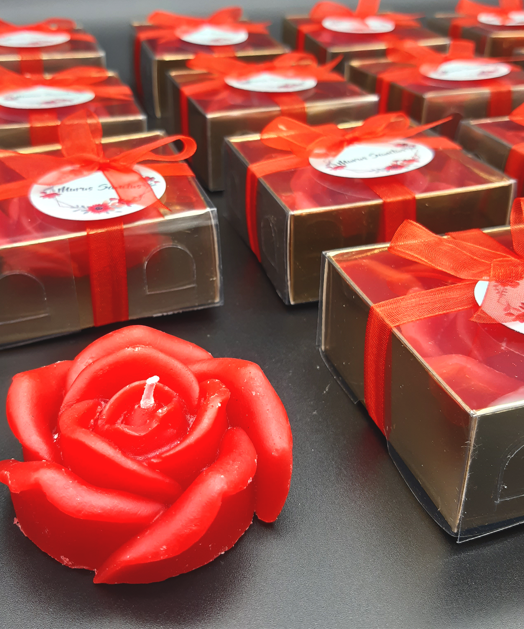 wedding favours candle rose shaped gifts for party, baby shower, bridal shower, baptism