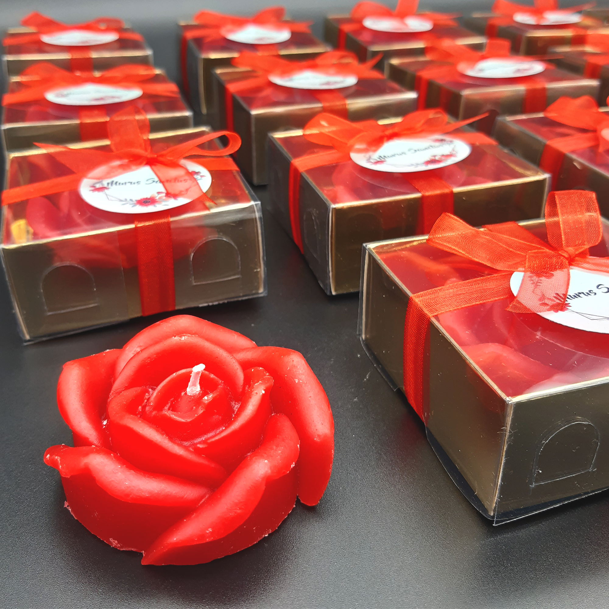 wedding favours candle rose shaped gifts for party, baby shower, bridal shower, baptism