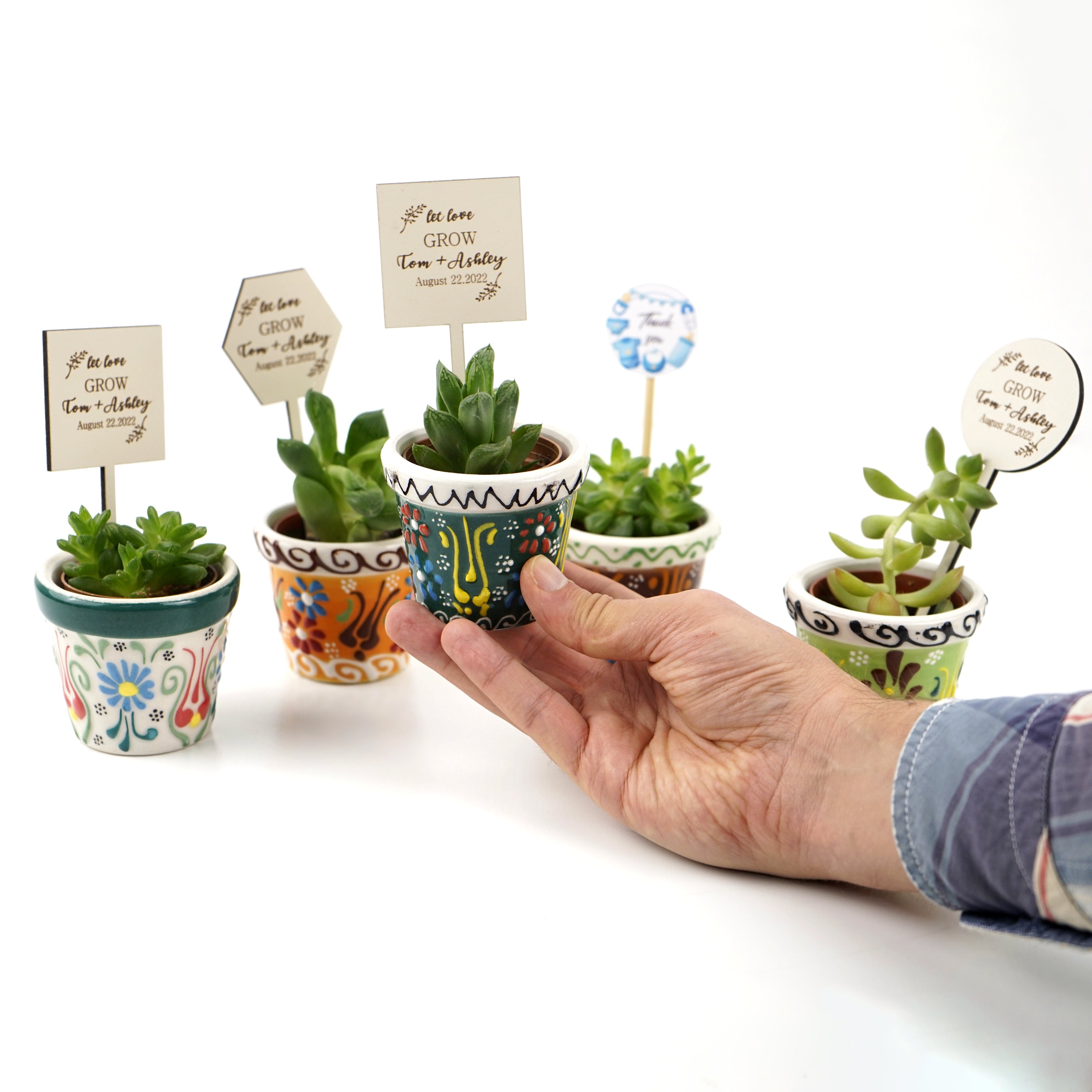 Wedding favours Ceramic Succulent Pots for Bridal Shower gifts Guest bulk