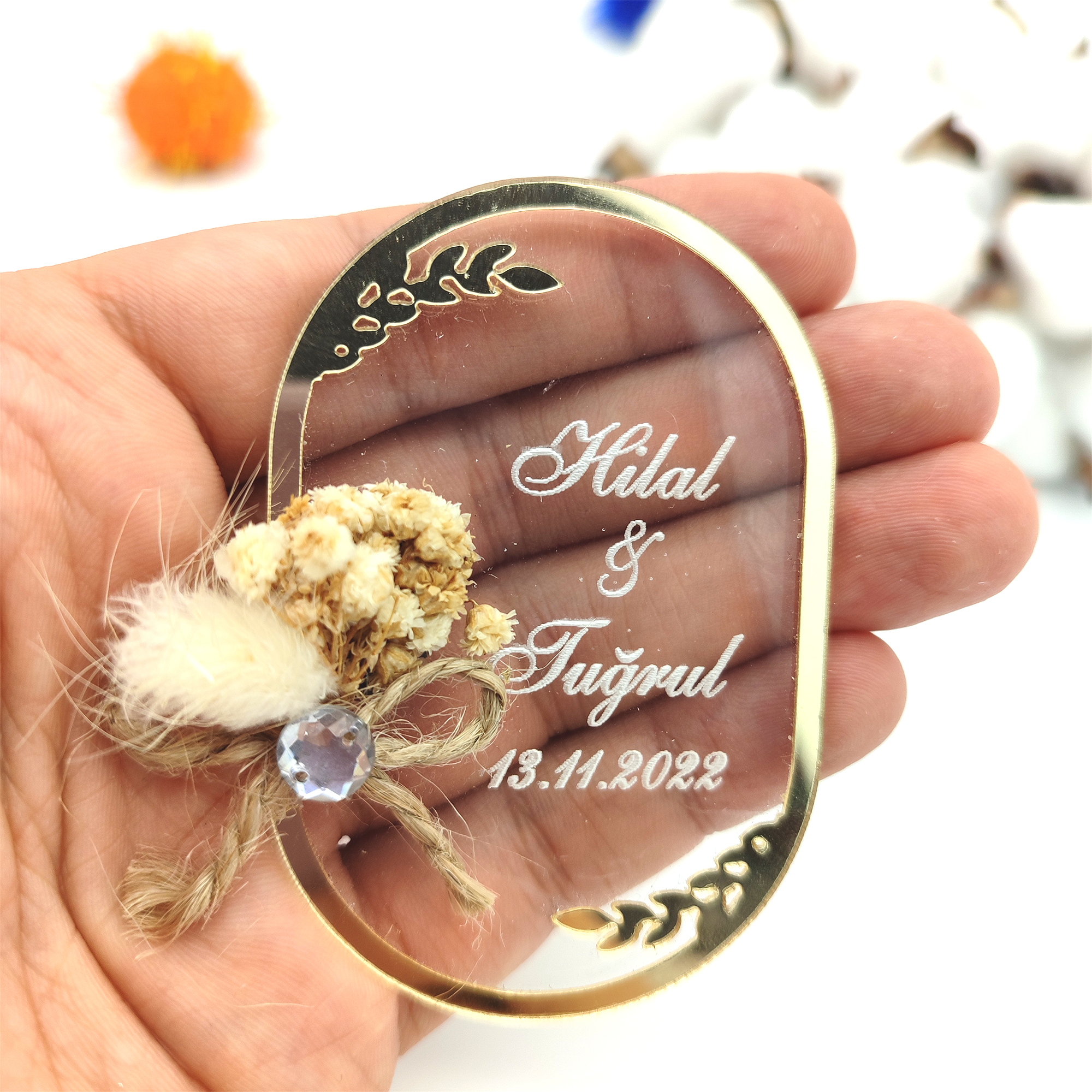 Wedding favours bulk Acrylic fridge magnet for Bridal Shower, Baby Party