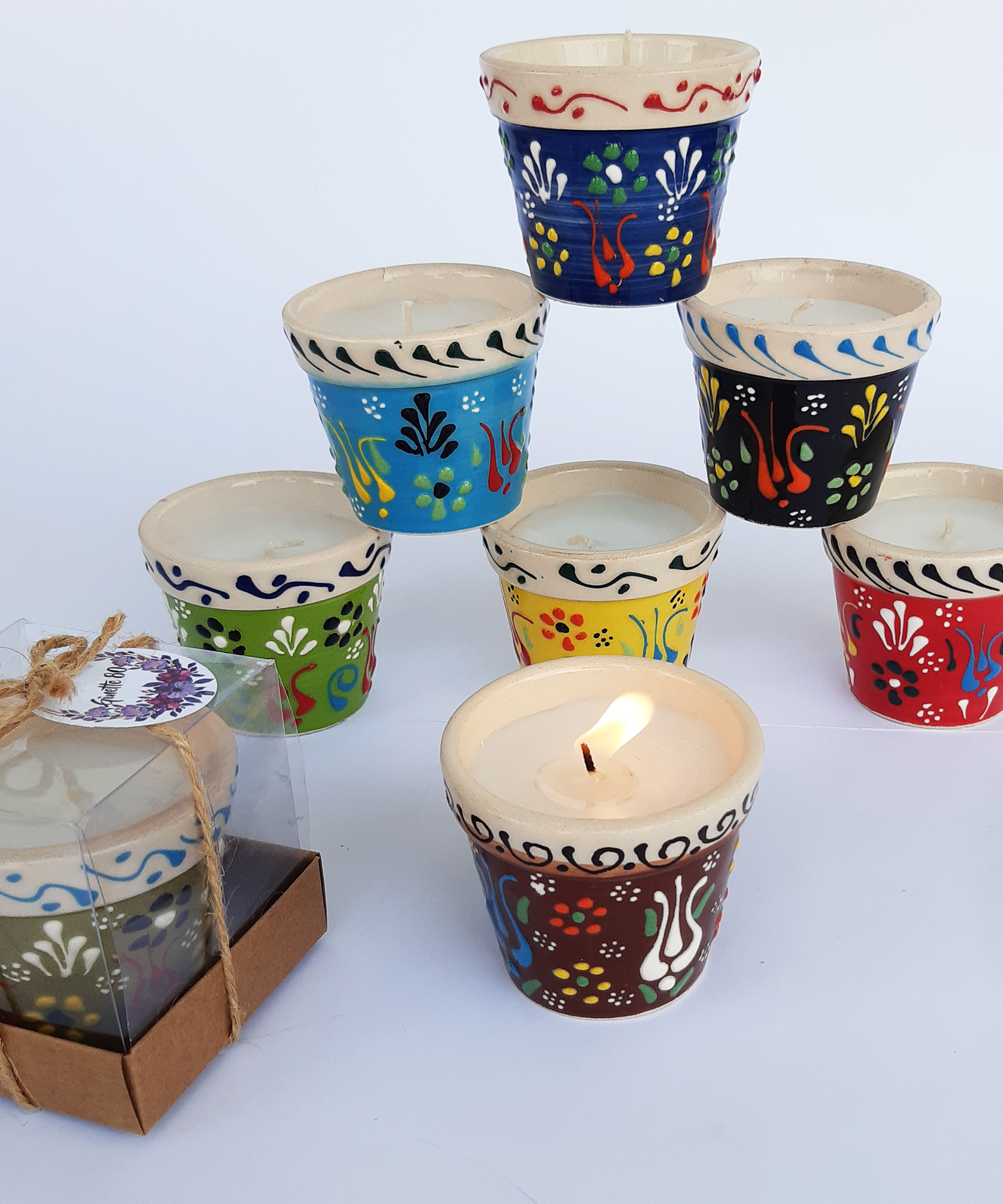 Wedding Favours Bulk Candle in Ceramic Pots with Box for Return gifts