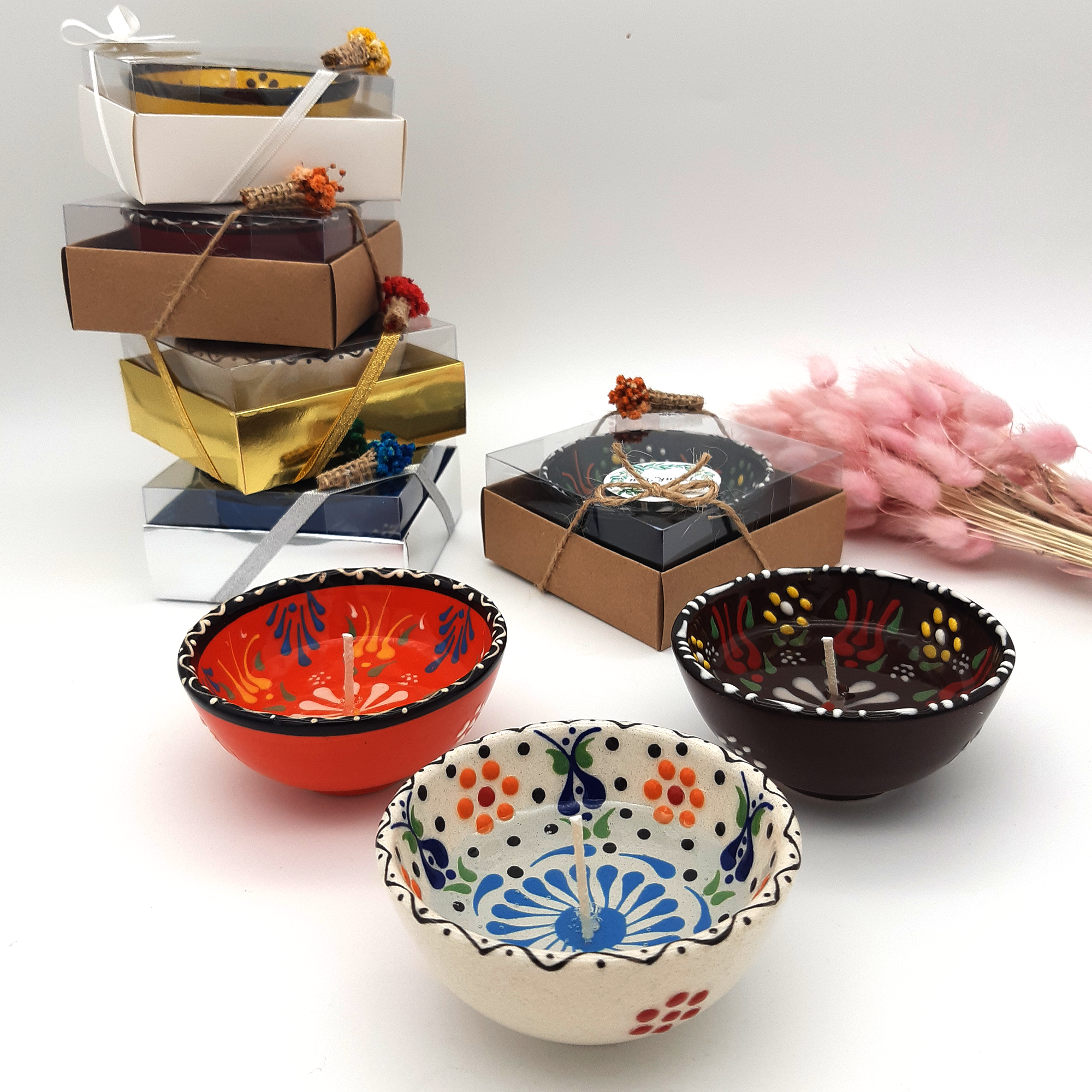 Party Favors Gel Candle in ceramic Bowl for Gifts for Guest