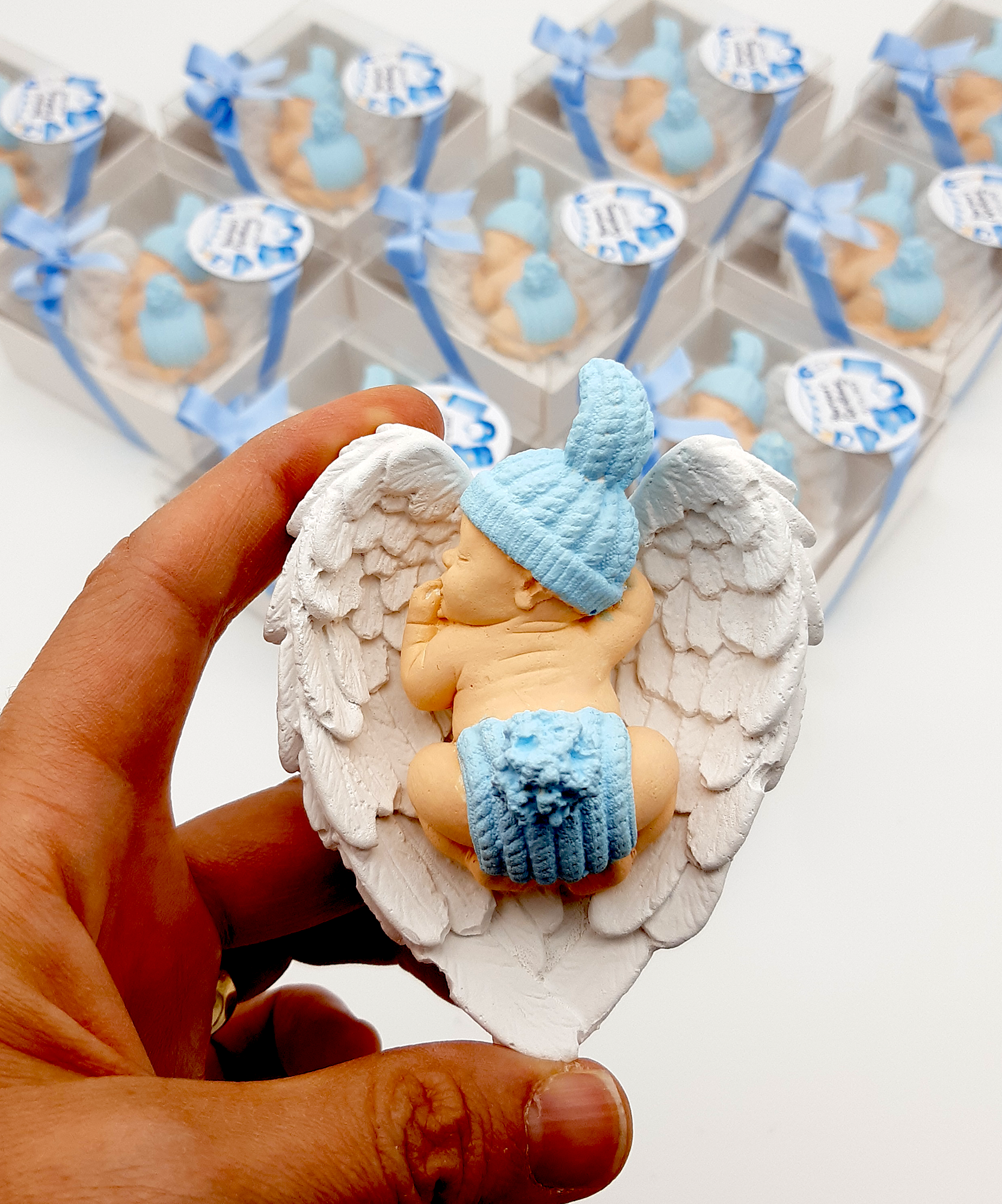 Baby Shower Favors for Guest, Stone Angel baby for new born, baptism, Communion, christenings