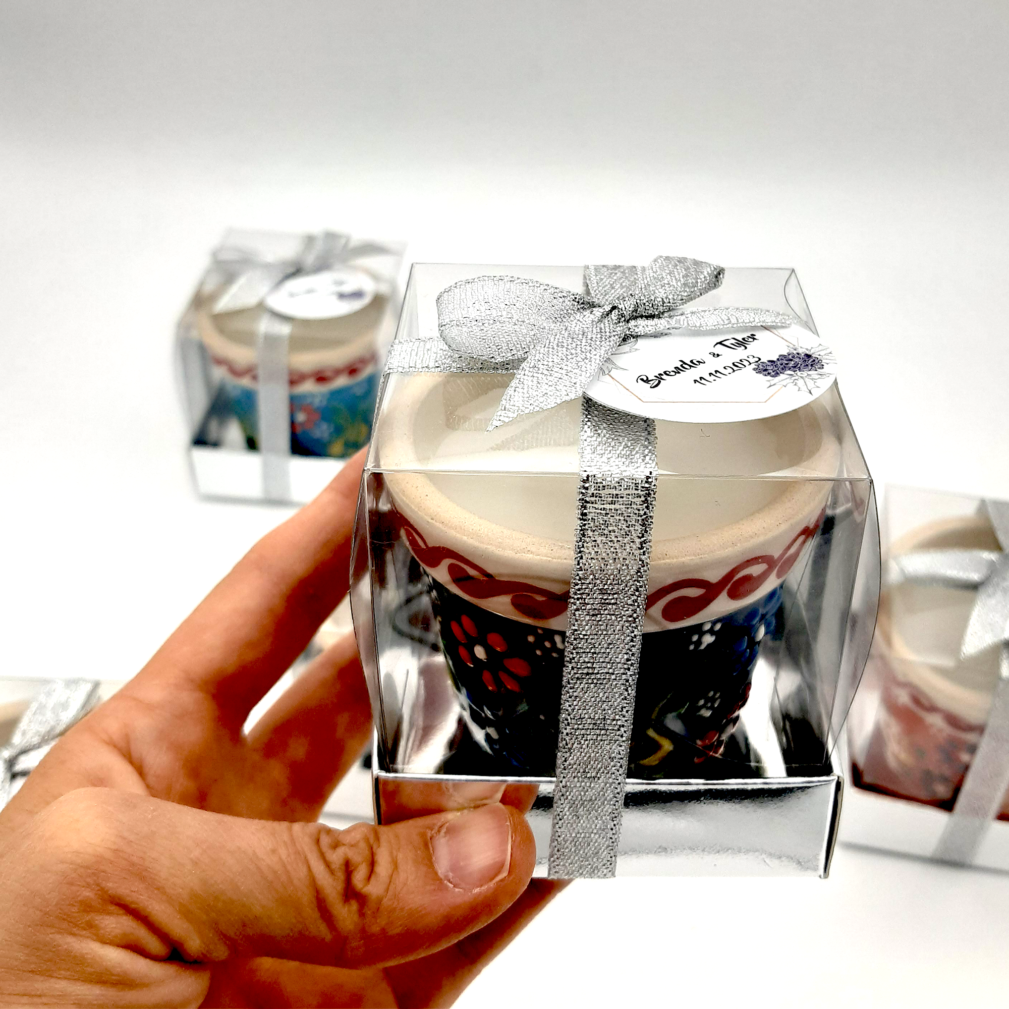 Wedding Favours Bulk Candle in Ceramic Pots with Box for Return gifts