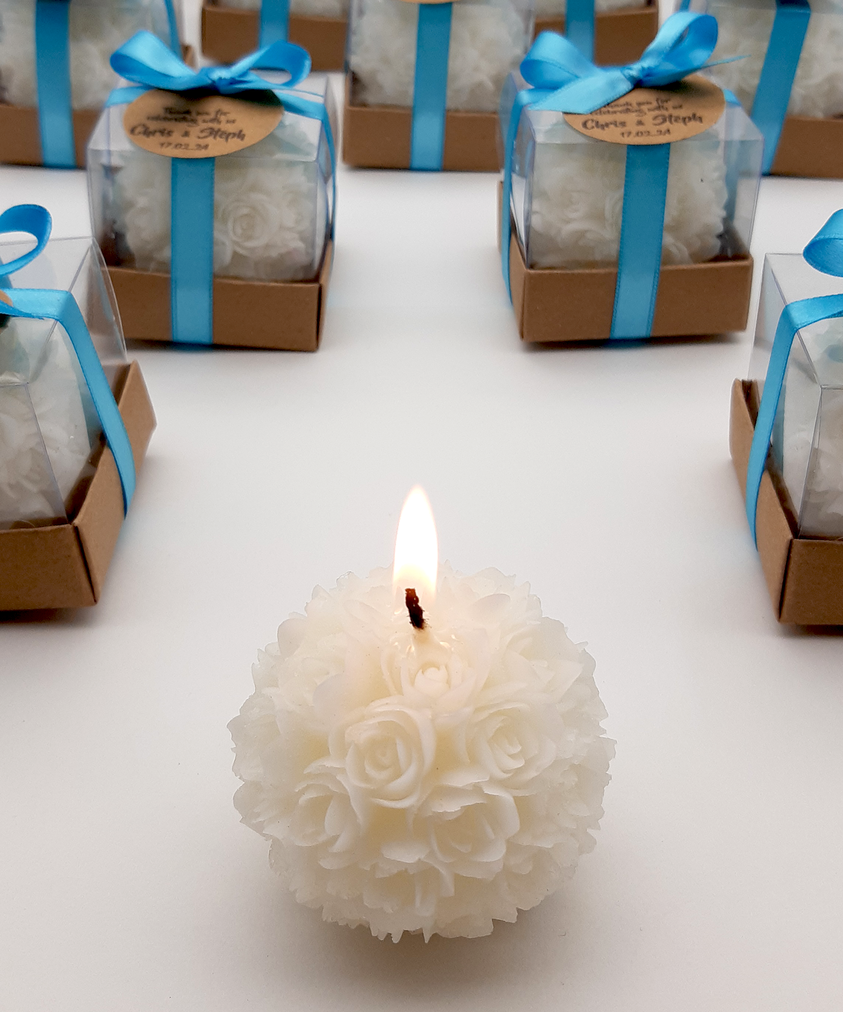 Wedding candle favor Rose shaped Gift for Guest in Wedding, Bridal Shower,Baptism