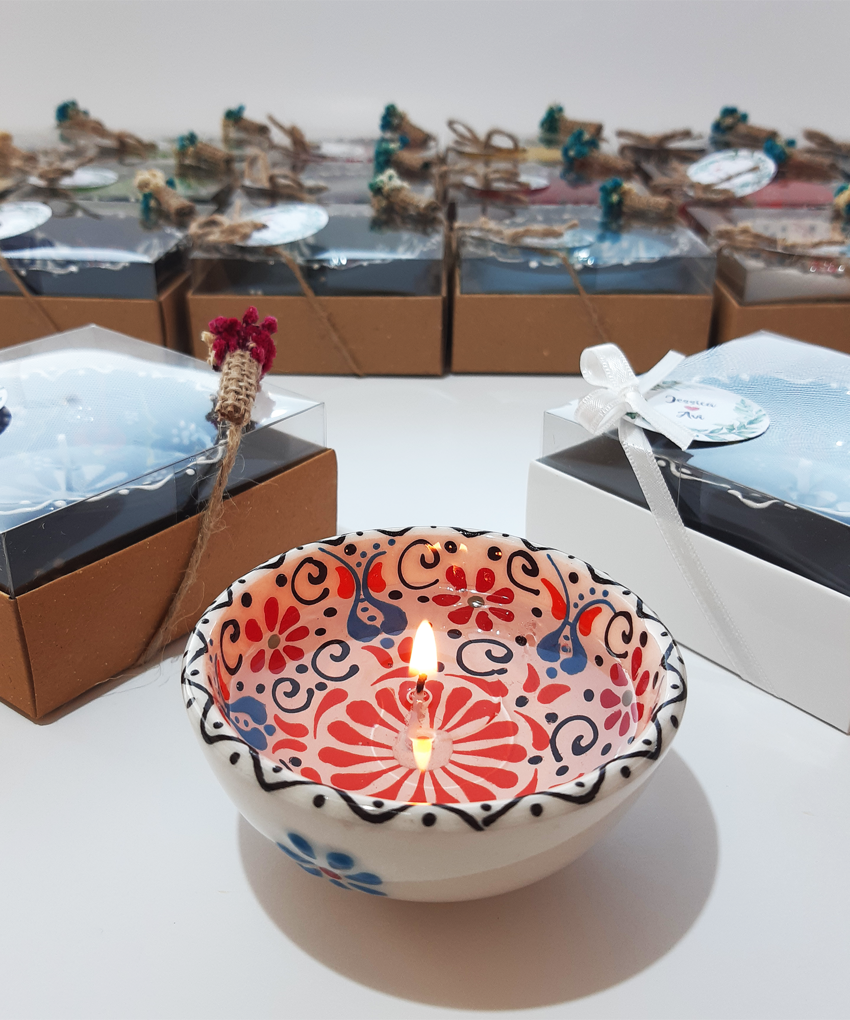 Party Favors Gel Candle in ceramic Bowl for Gifts for Guest