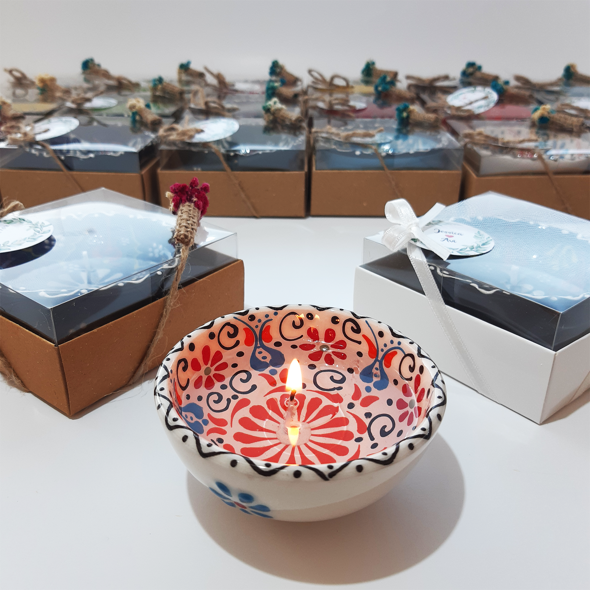 Party Favors Gel Candle in ceramic Bowl for Gifts for Guest