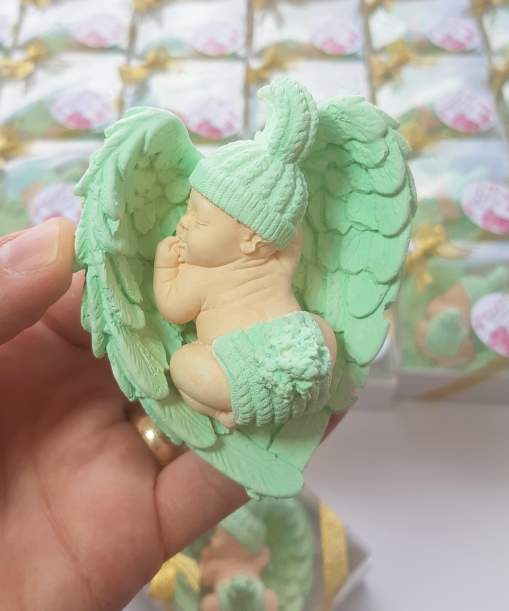 Baby Shower Favors for Guest, Stone Angel baby for new born, baptism, Communion, christenings