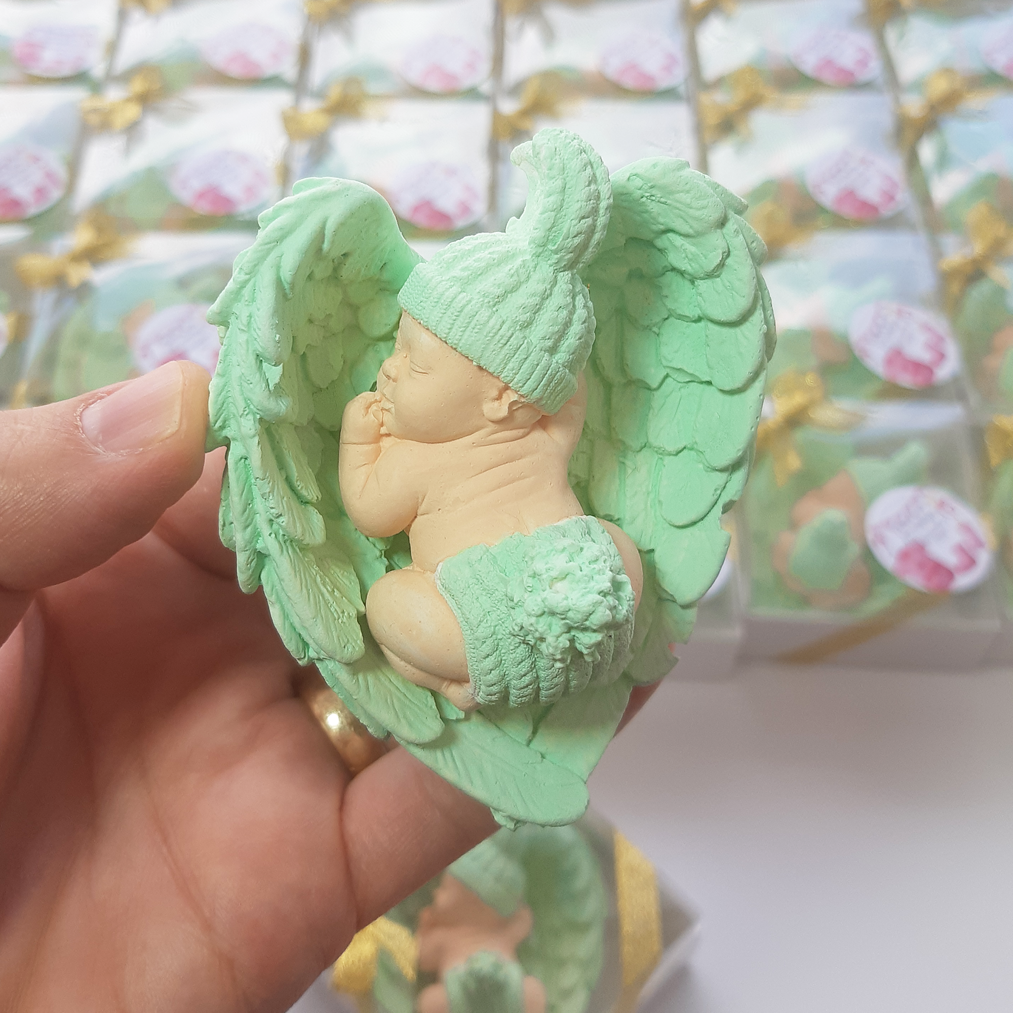 Baby Shower Favors for Guest, Stone Angel baby for new born, baptism, Communion, christenings