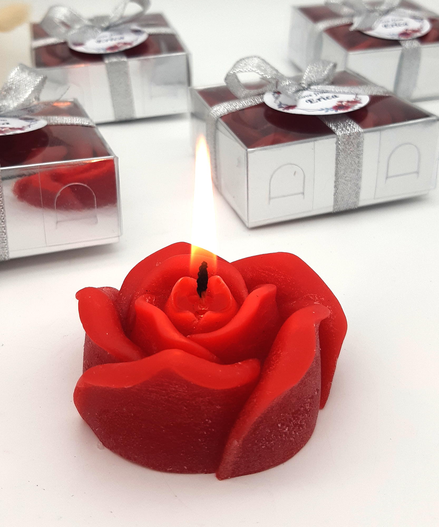 wedding favours candle rose shaped gifts for party, baby shower, bridal shower, baptism