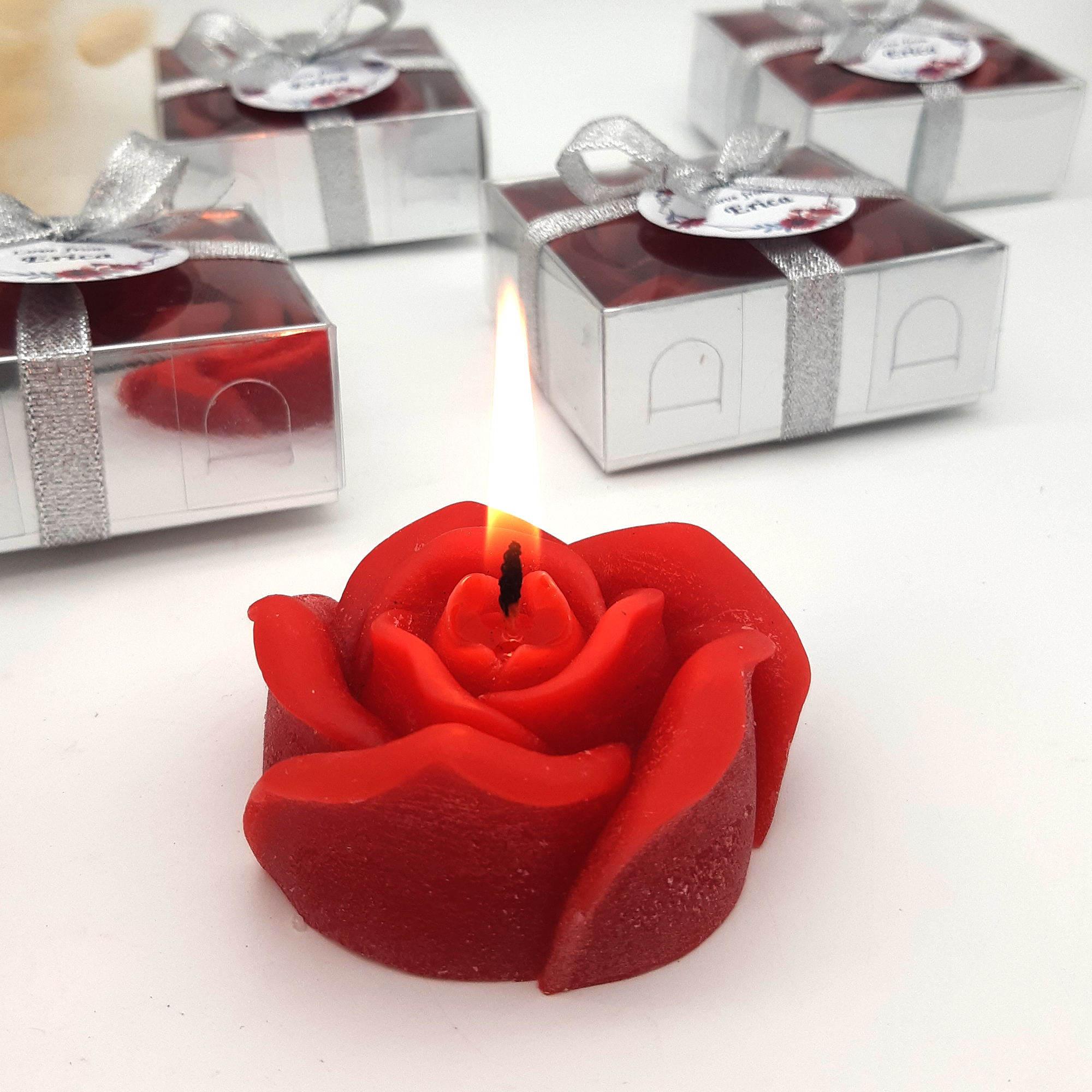 wedding favours candle rose shaped gifts for party, baby shower, bridal shower, baptism