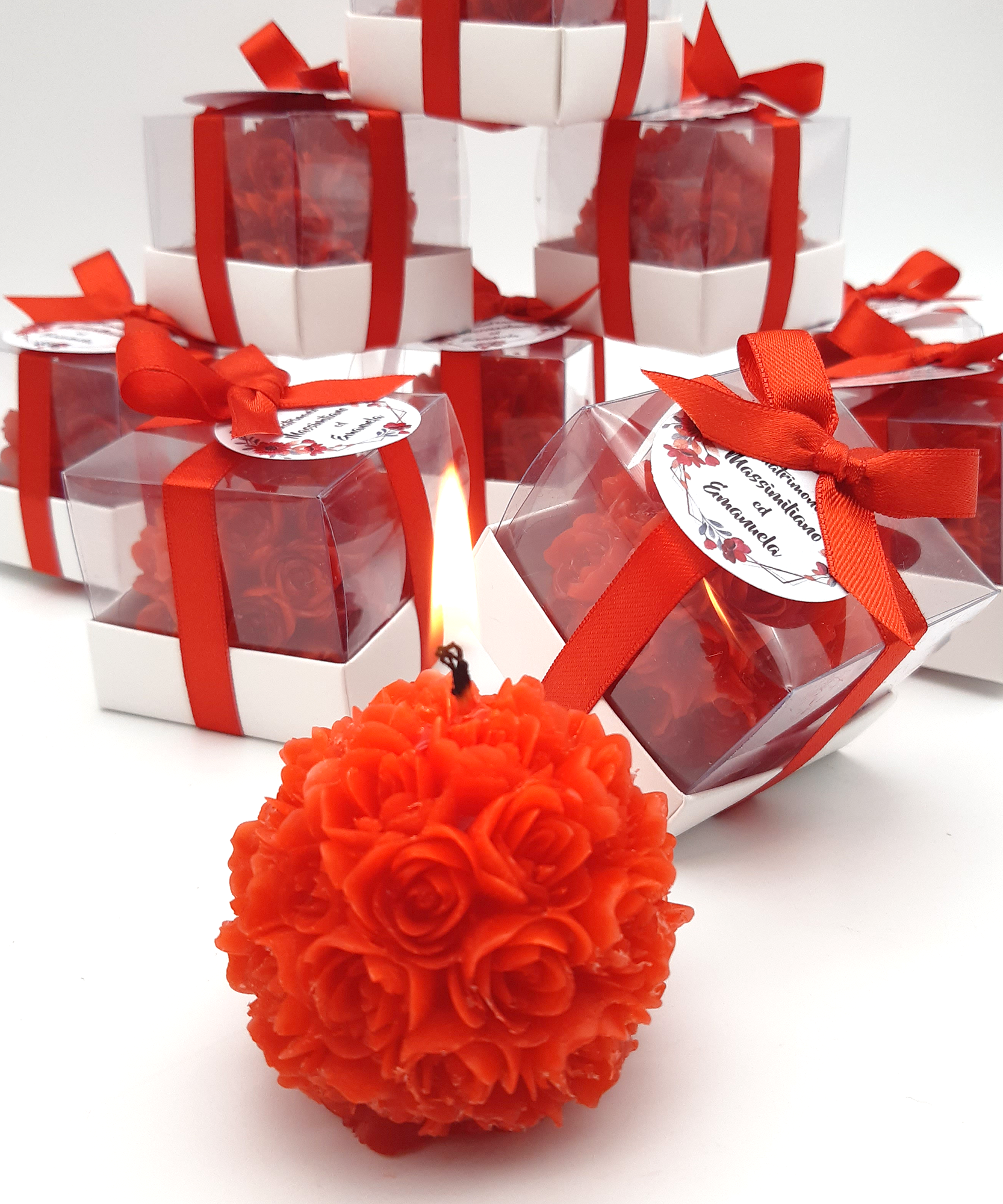 Wedding candle favor Rose shaped Gift for Guest in Wedding, Bridal Shower,Baptism