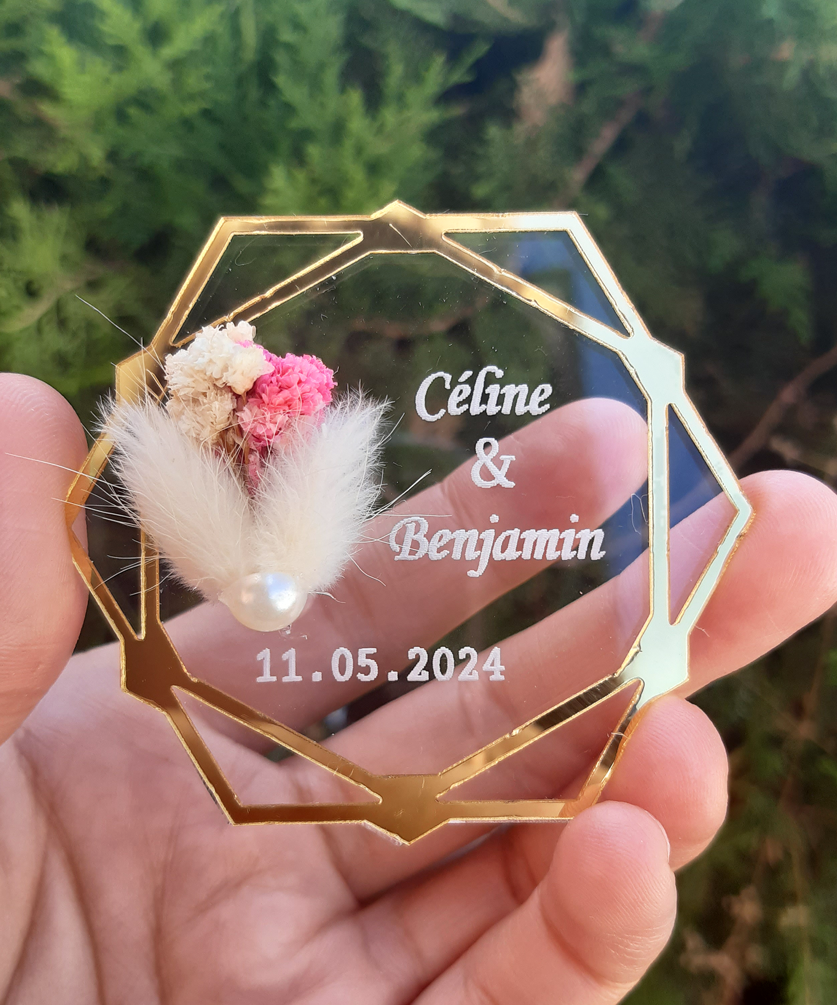 Wedding favours bulk Acrylic fridge magnet for Bridal Shower, Baby Party